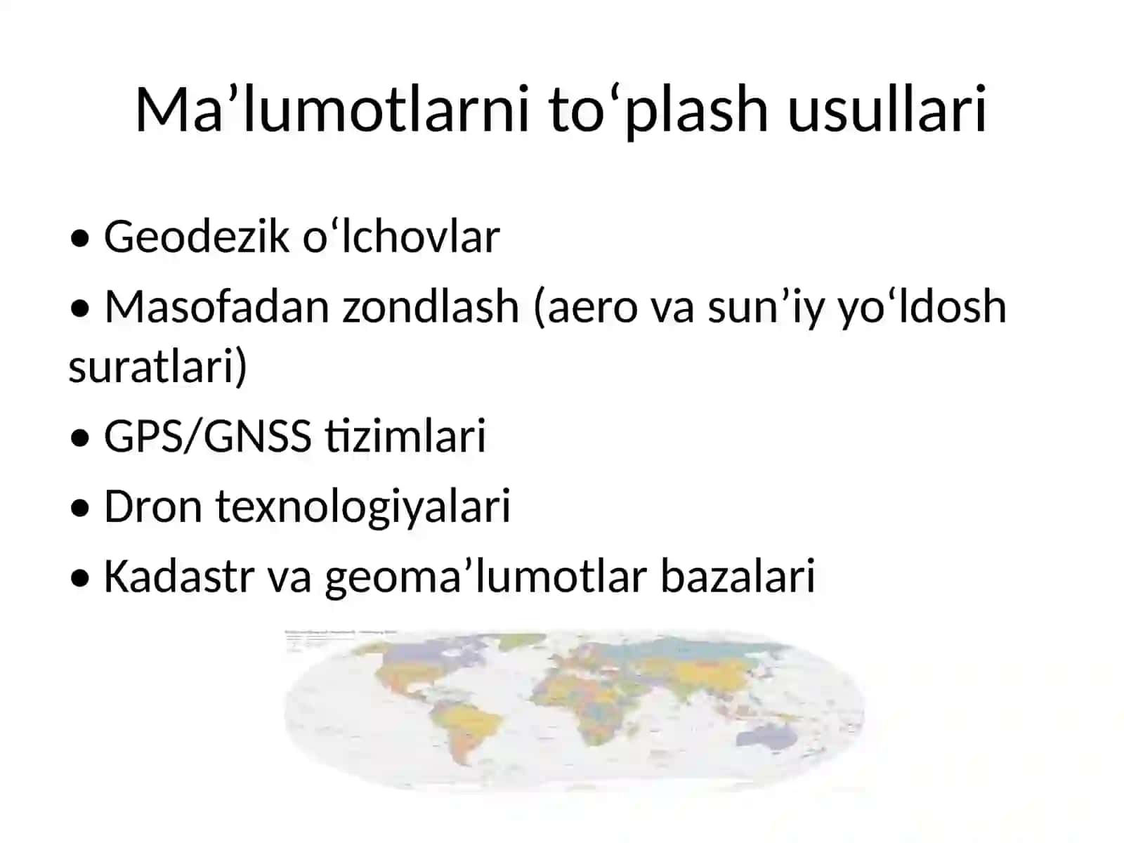 Xaritalar yaratish bosqichlari 4