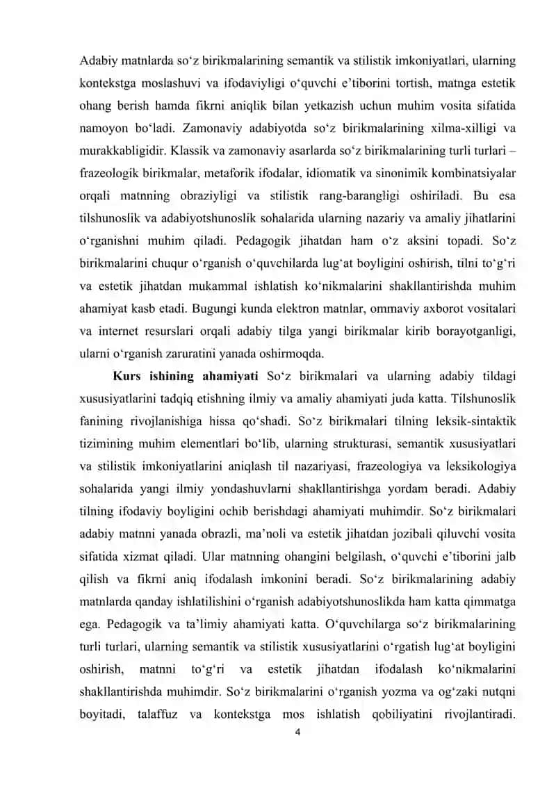 Soʻz birikmalari va ularning adabiy tildagi xususiyatlari 4