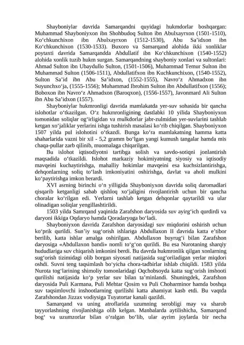 XVI-XIX ASRLARDA SAMARQANDDA IJTIMOIY-IQTISODIY VA MADANIY HAYOT 4