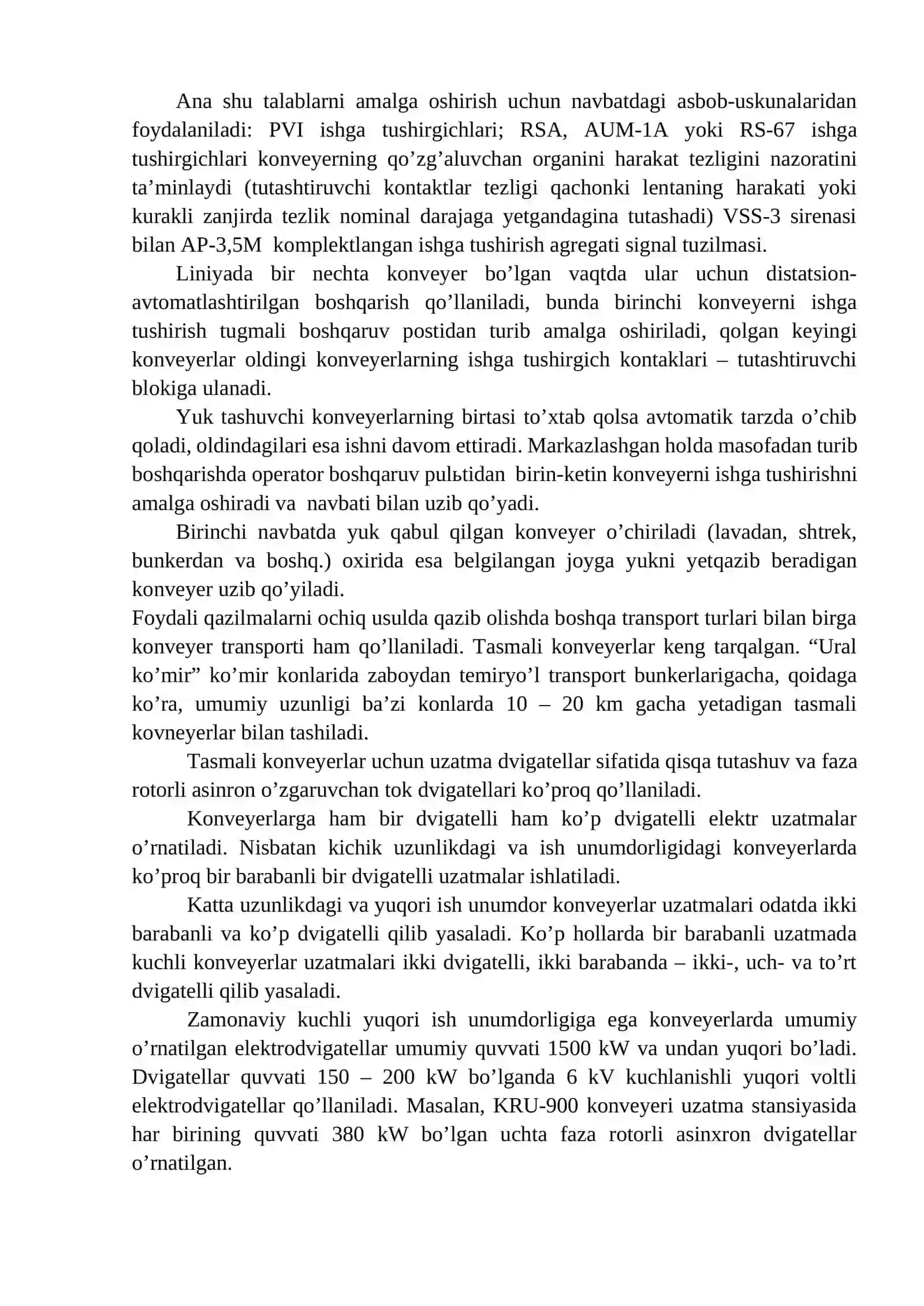 Konveyer transportining elektr jihozlari 4