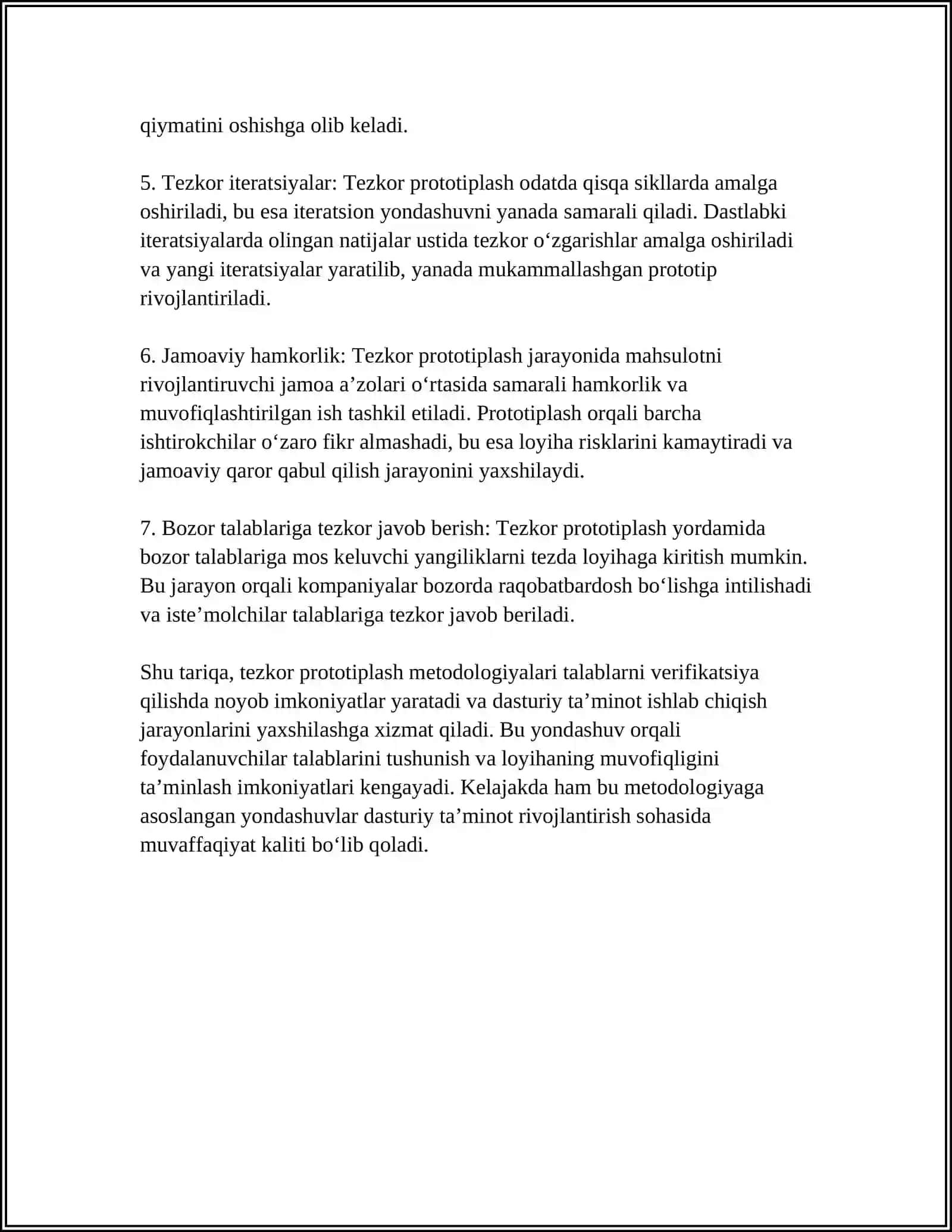 TALABLARNI VERIFIKATSIYA QILISH UCHUN PROTOTIPLASH VA SIMULYATSIYA METODLARNI QOLLASH 4