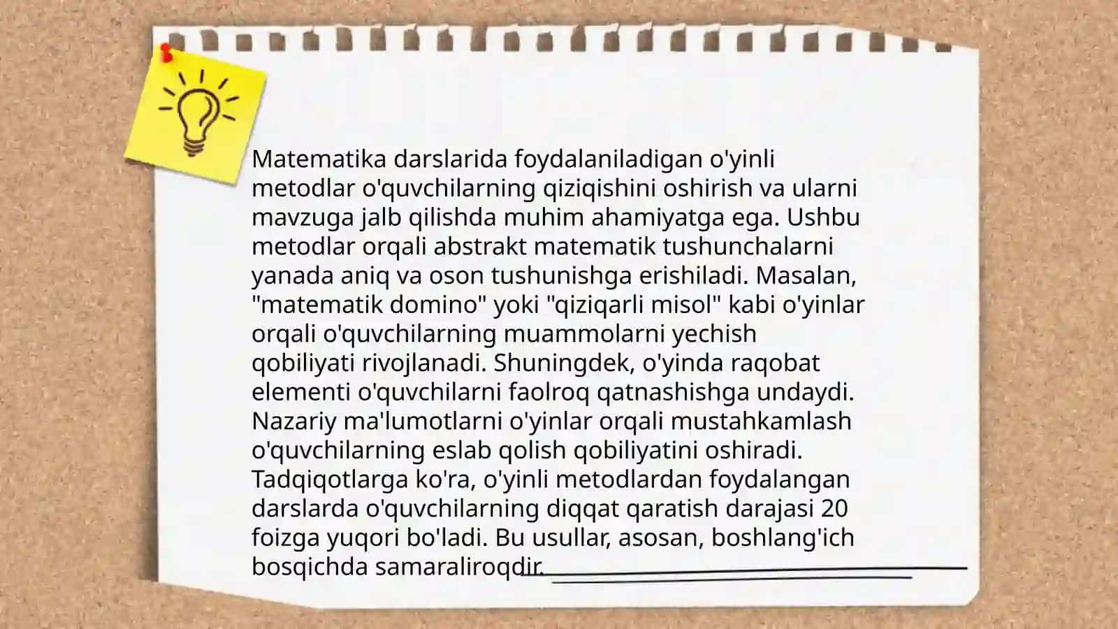 O'yin orqali o'rgatish usullari 4