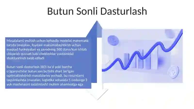 Optimizatsiya usullarni iqtisodiyot masalalarga kullash uslubiyati 4
