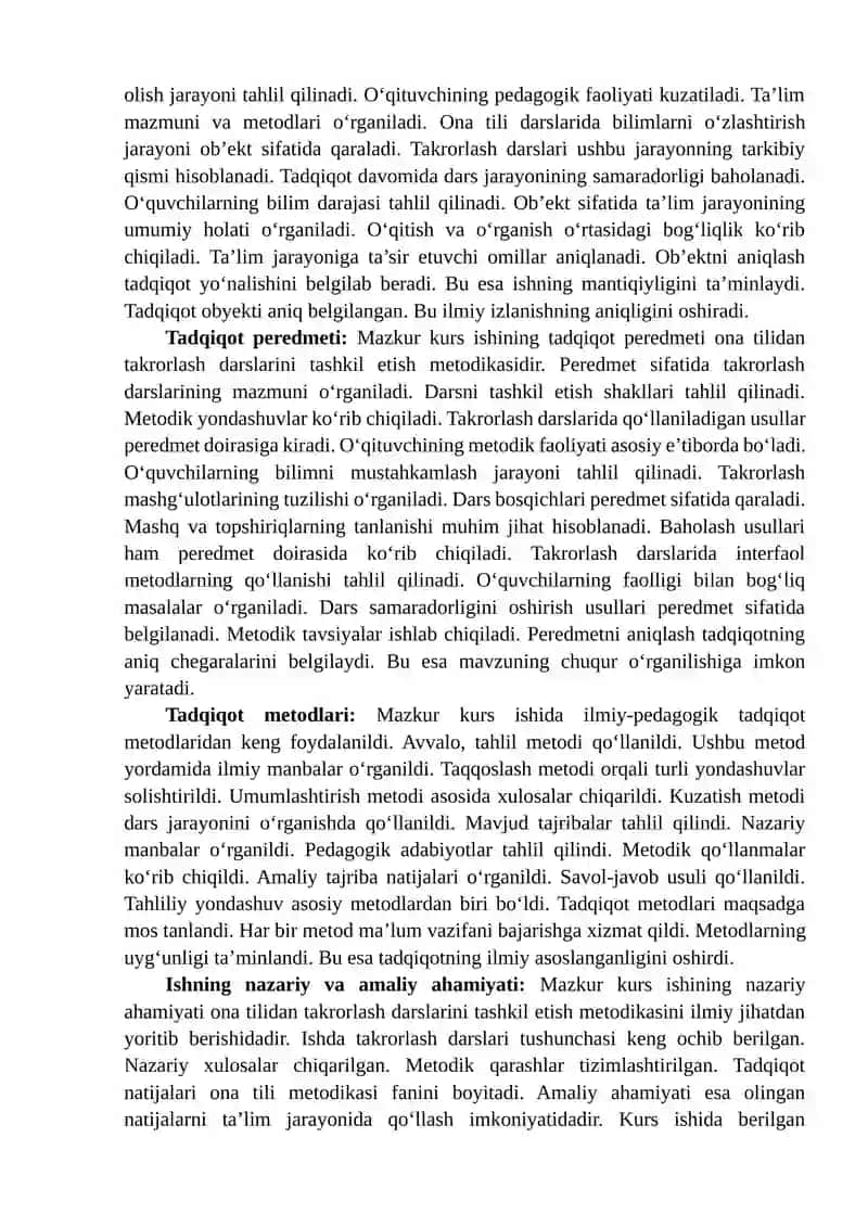 Ona tilidan takrorlash darslarini tashkil etish metodikasi 4