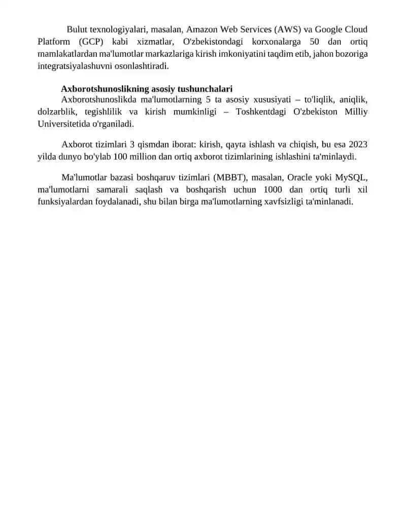 Informatika axborot texnologiyalar 4