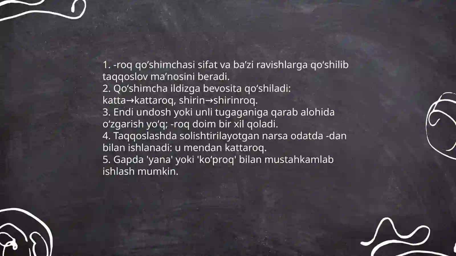 Taqqoslovchi sifatlar 4