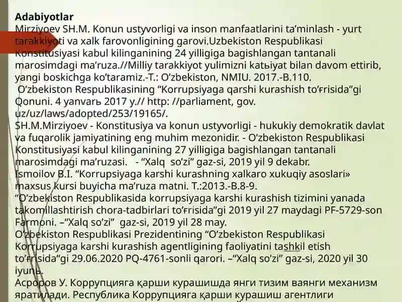 KORRUPSIYA – GLOBAL MUAMMO SIFATIDA. OʻZBEKISTONDA KORRUPSIYAGA QARSHI KURASHISHNING IQTISODIY-SIYOSIY VA IJTIMOIY - HUQUQIY MEXANIZMLARI 4