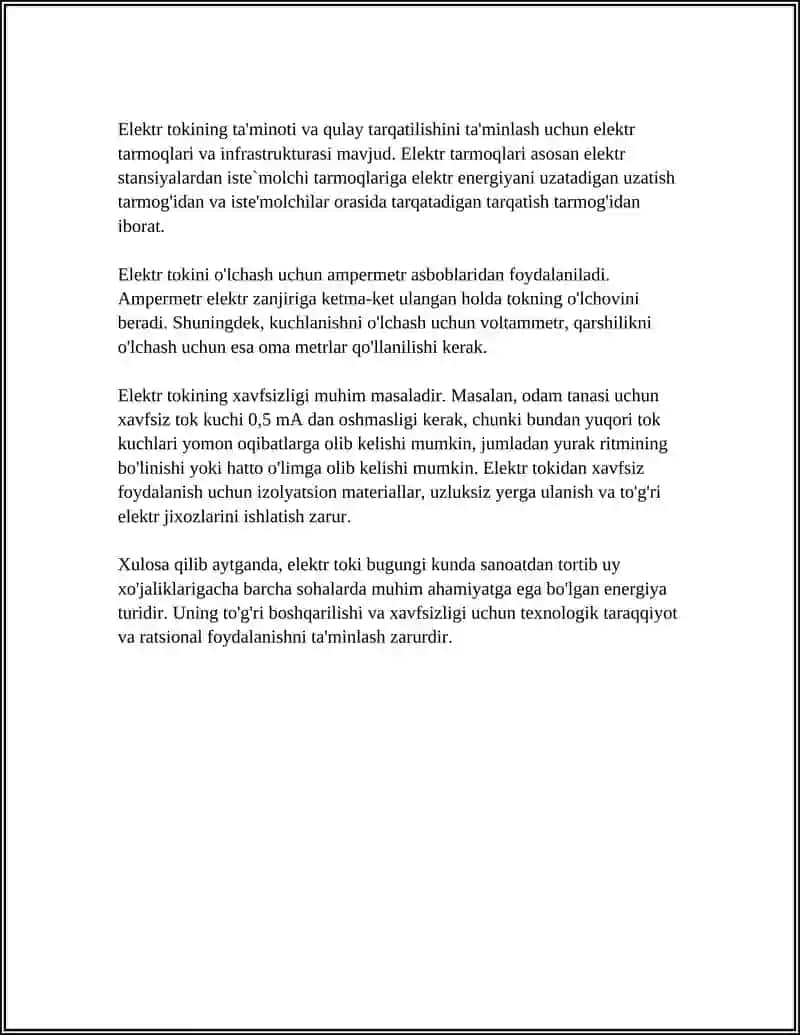ISHLAB CHIQARISHDA ELEKTIR VA UNDAN HIMOYALANISH CHORALARI 4