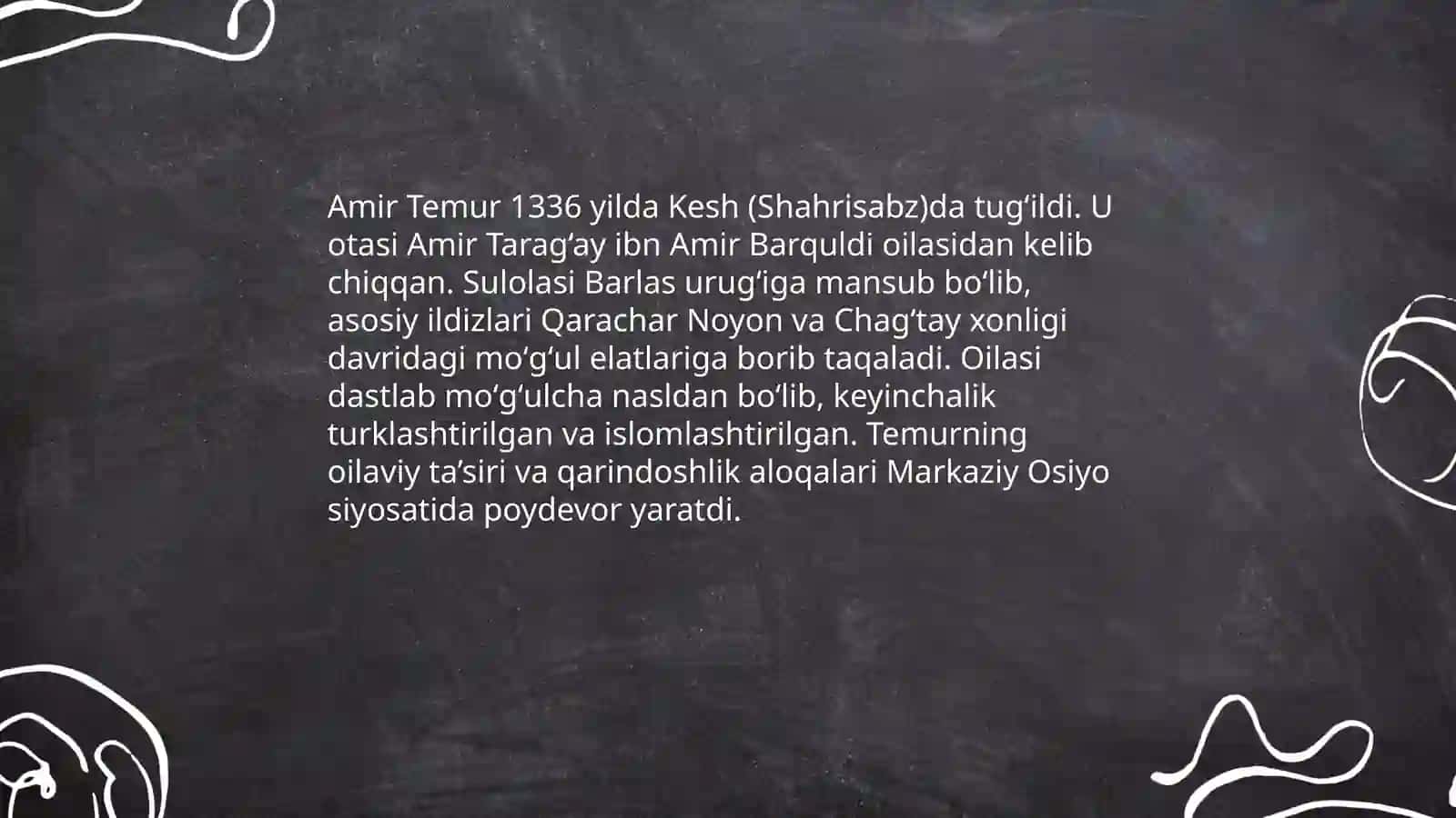 Amir Temur ibn Amir Tarag‘ay ibn Amir Barquldi 4