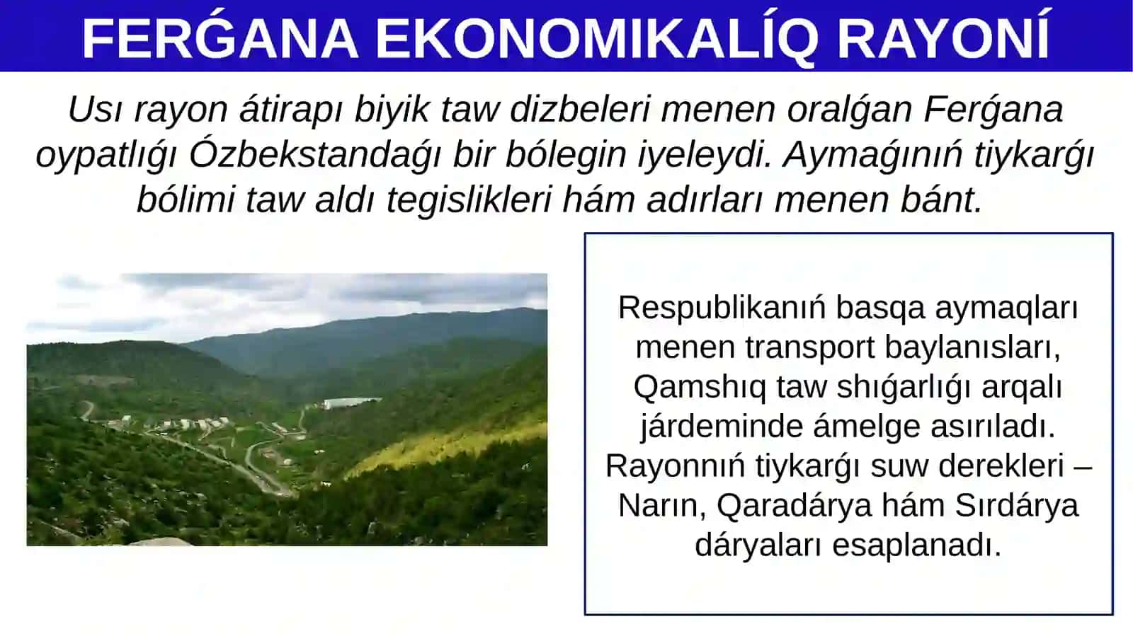 FERǴANA EKONOMIKALÍQ RAYONÍ 4