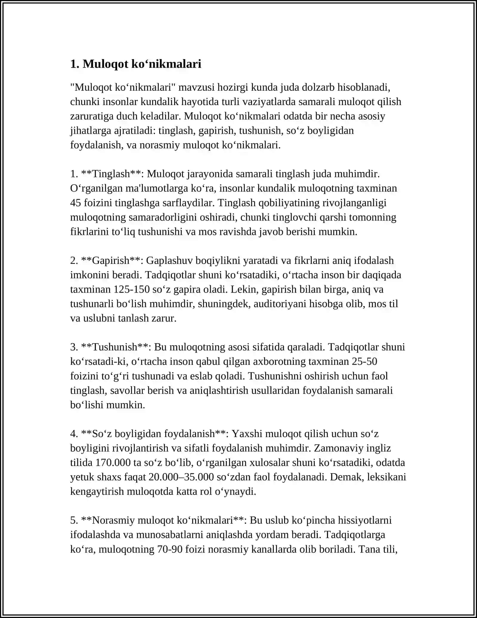 SOFT SKILLS – ANALITIK VA TAHLILIY FIKRLASH. ESSE MATNINI YARATISH VA TUZISH 4