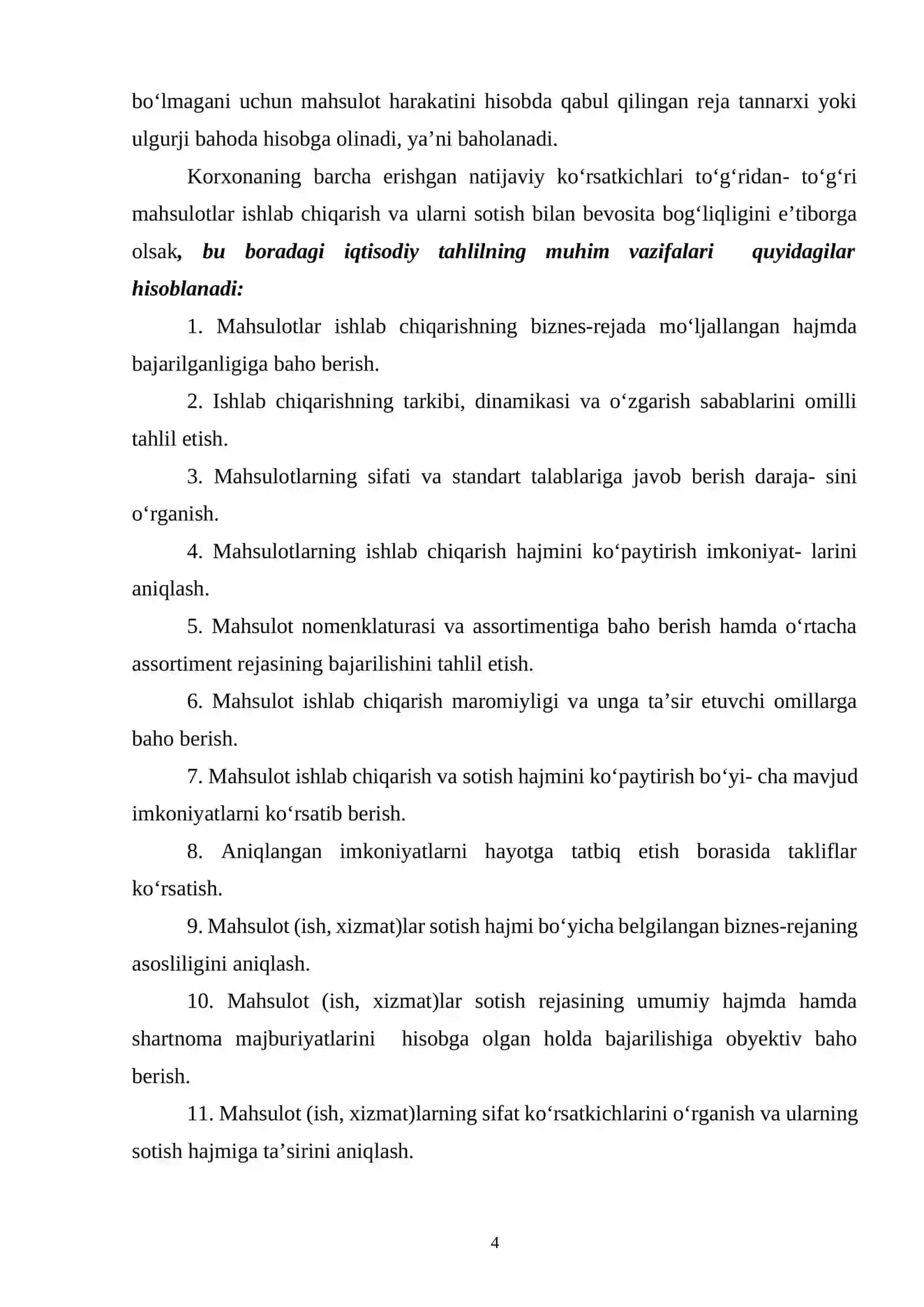 MAHSULOTLATLARNI SOTISH BO‘YICHA SHARTNOMA MAJBURIYATLARINING BAJARILISH TAHLILI 4