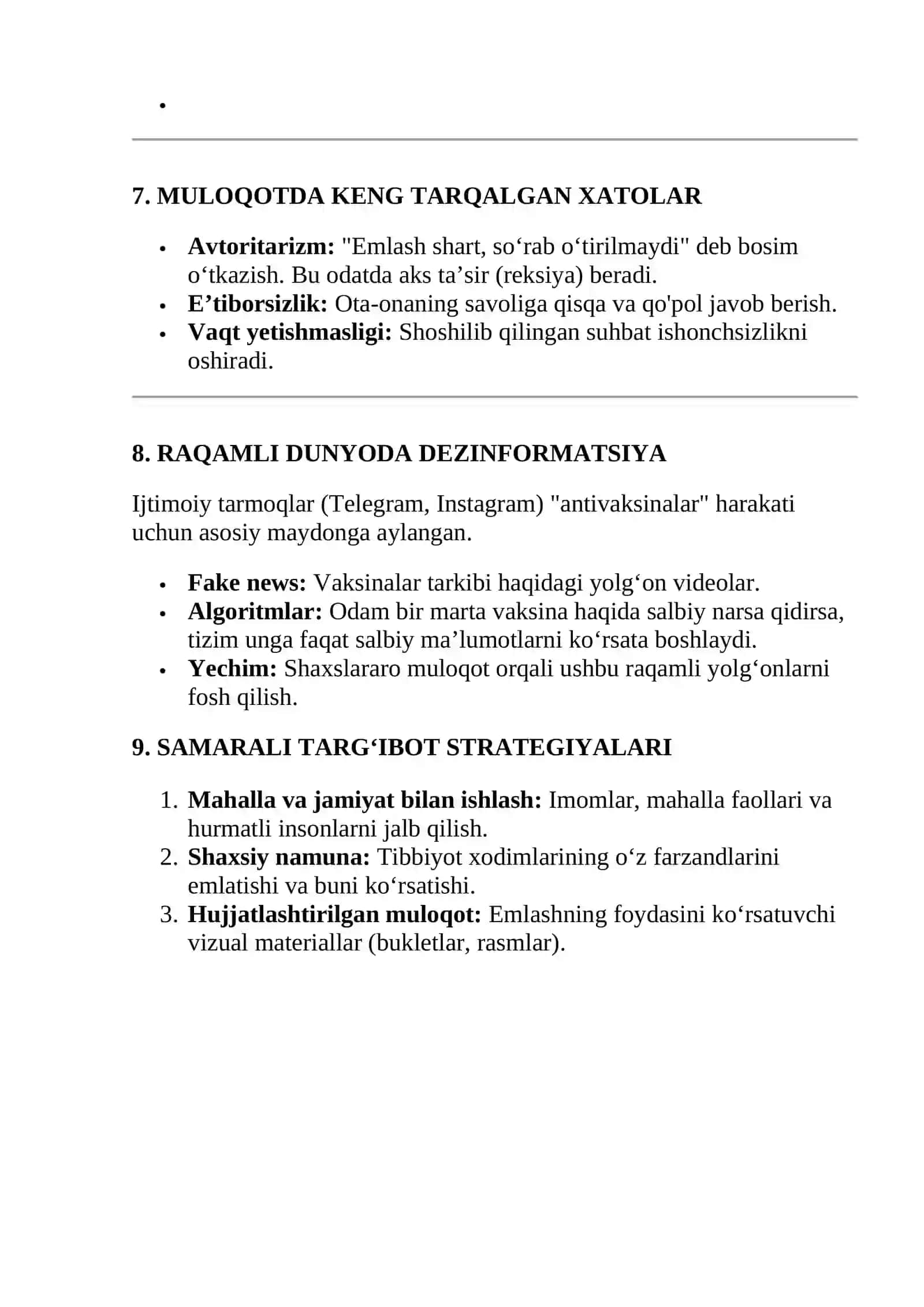 Immunizatsiyadagi muammolar va shaxslararo muloqotning ahamiyati 4