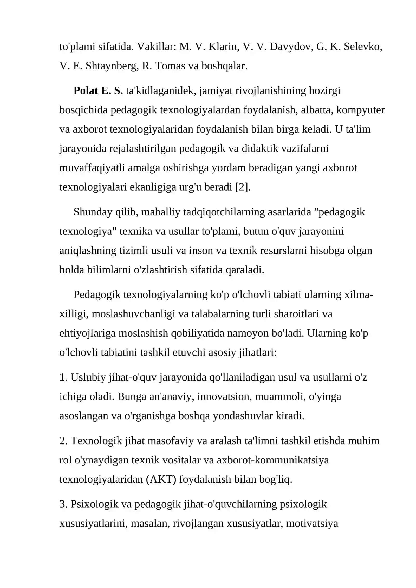 Pedagogik texnologiyalar ko’p o’lchovli tushuncha sifatida 4