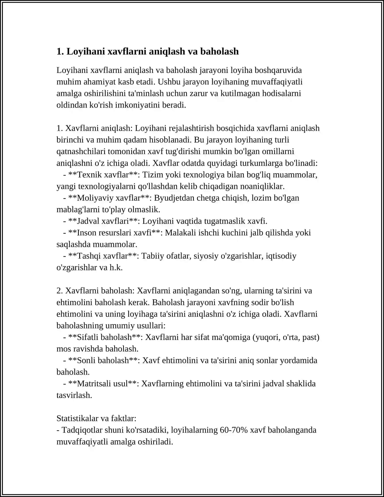 LOYIHANI KUZATISH VA NAZORAT GILISH (MONITORING AND CONTROLLING) 4