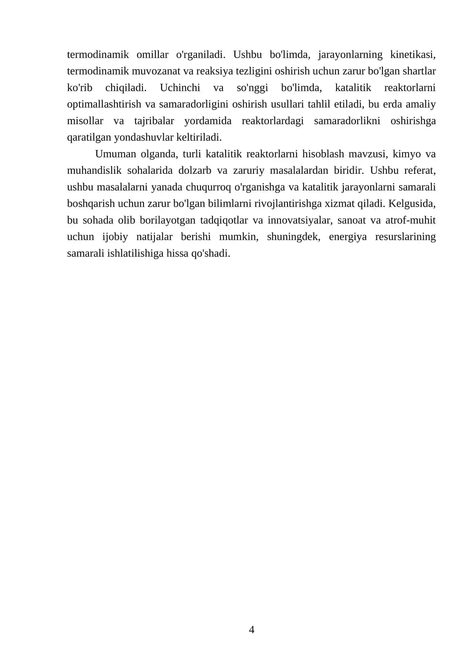 Turli katalitik rektorlarni hisoblash 4