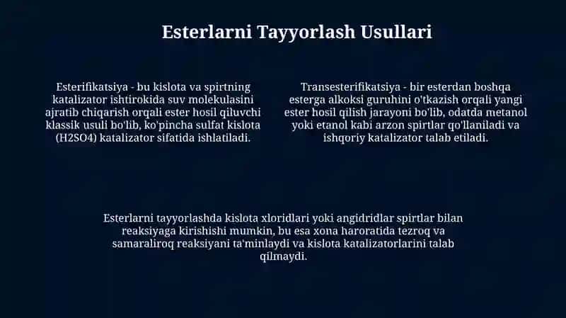 Esterlar: Ta'rifi va Tuzilishi 4