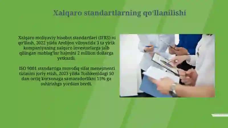 Xalqaro standartlarni qo'llash va joriy etish 4