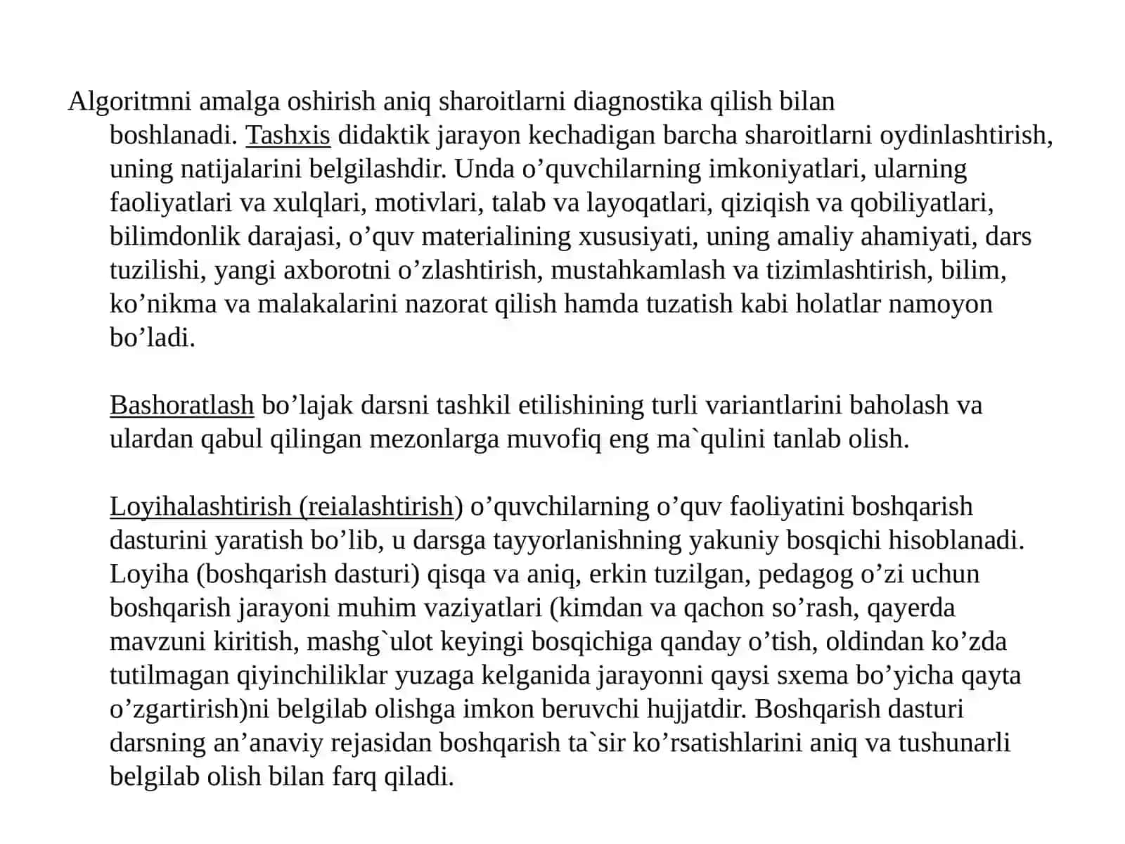 Darsni tashkil qilishga tayyorgarlik, bir soatlik dars reja konspektini tayyorlash, sinfdan tashqari ishlarni tashkil qilish 4