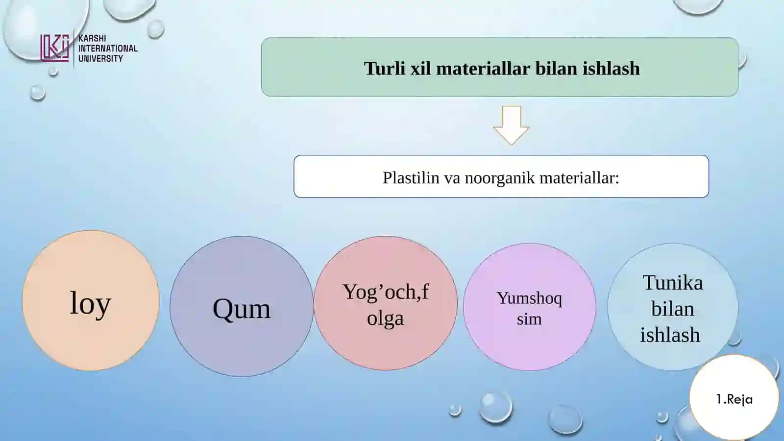 Tabiiy vaturli xil materiallar bilan ishlash darslari tashkilotish metodikasi 4