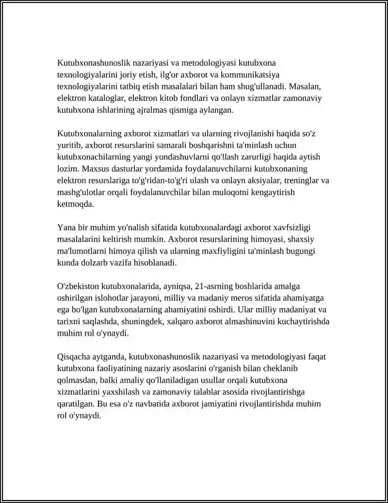 KUTUBXONASHUNOSLIK ILMIY O'QUV FAN SIFATIDA 4