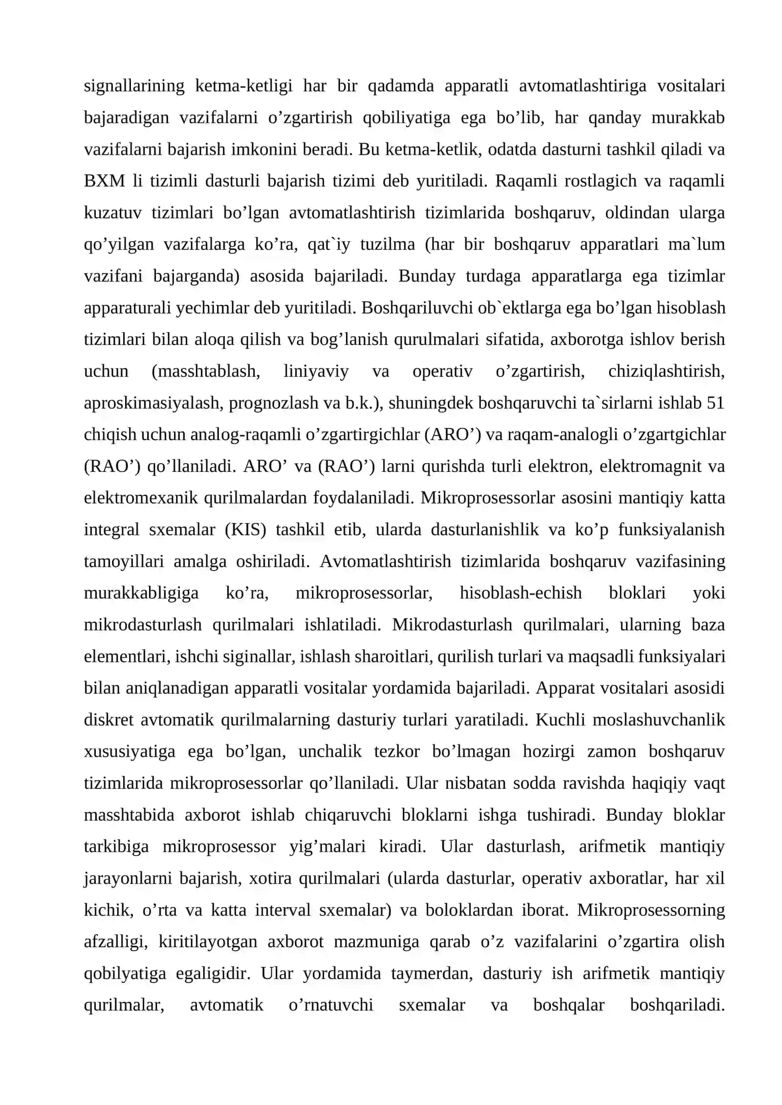 Raqamli avtomatik boshqaruv tizimlari tushunchasi 4