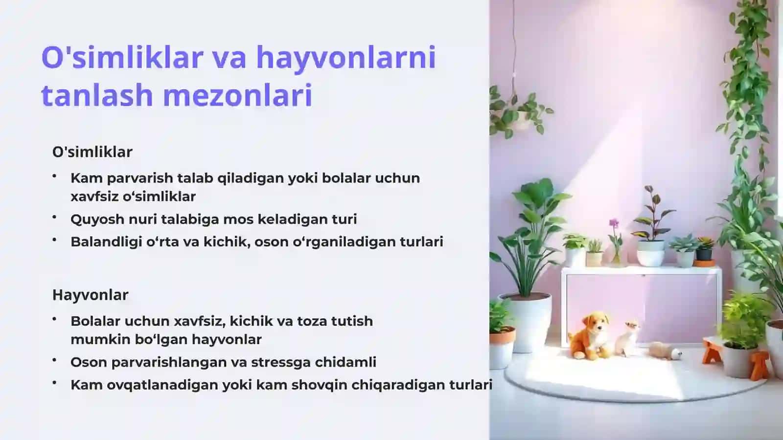 Tabiat burchagini tashkil etish va unga qo‘yiladigan talablar 4