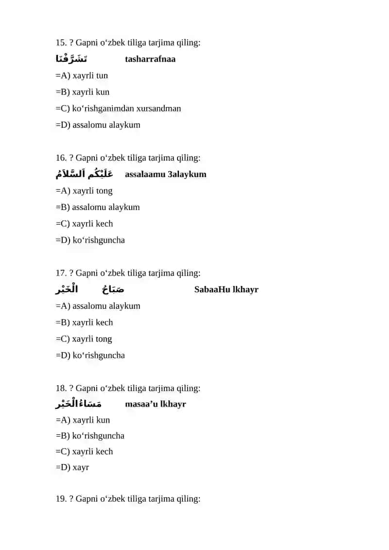 Arab tilida so‘z va jumlar mavzusi 4