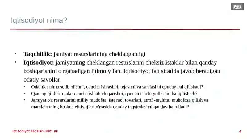 Iqtisodiyotning 10 tamoyili va Talab va taklif 4