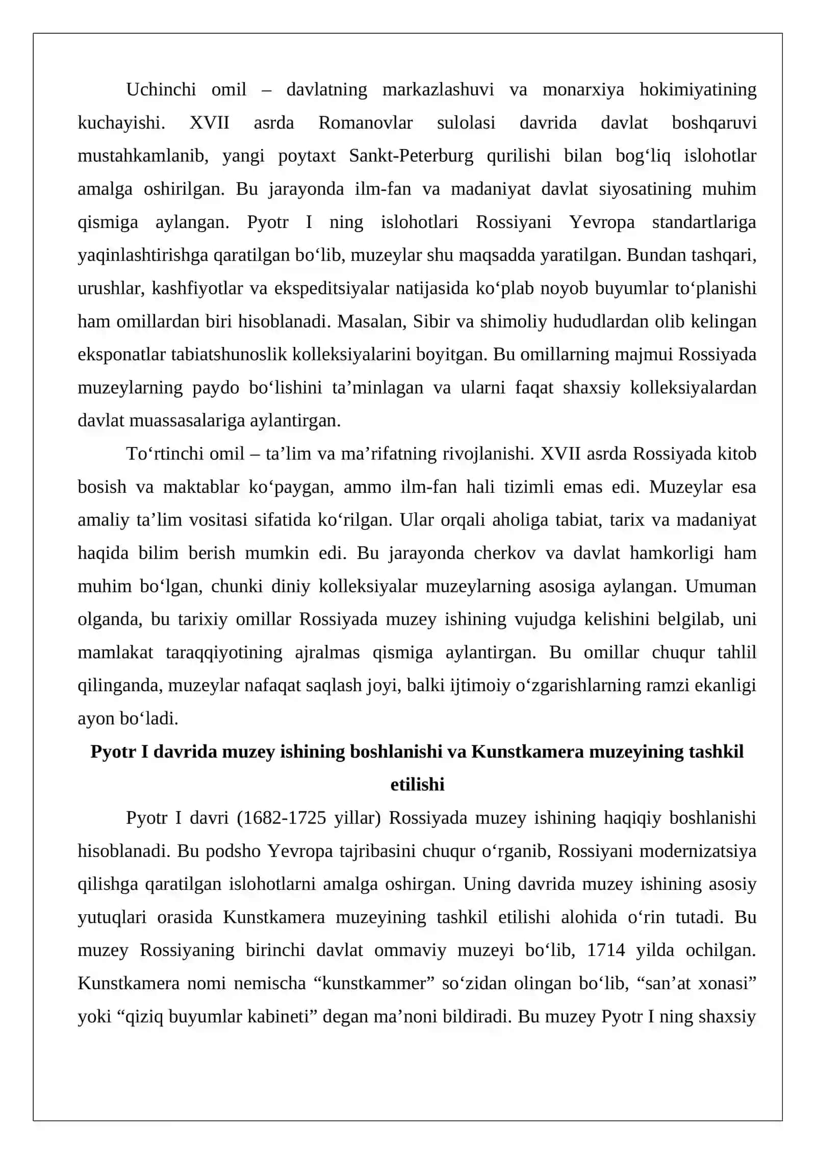 Rossiyada muzeylarning shakllanishi tarixi 4