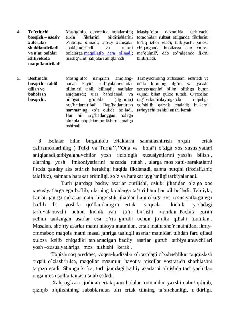 MAKTABGACHA TA’LIM MUASSASASIDA SAHNALASHTIRISH FAOLIYATINI TASHKIL QILISH 4