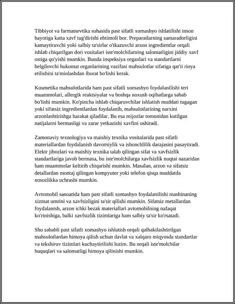 TOVARLARNING XUSUSIYATLARIGA QARAB QALBAKILASHTIRISHTURLARI 4