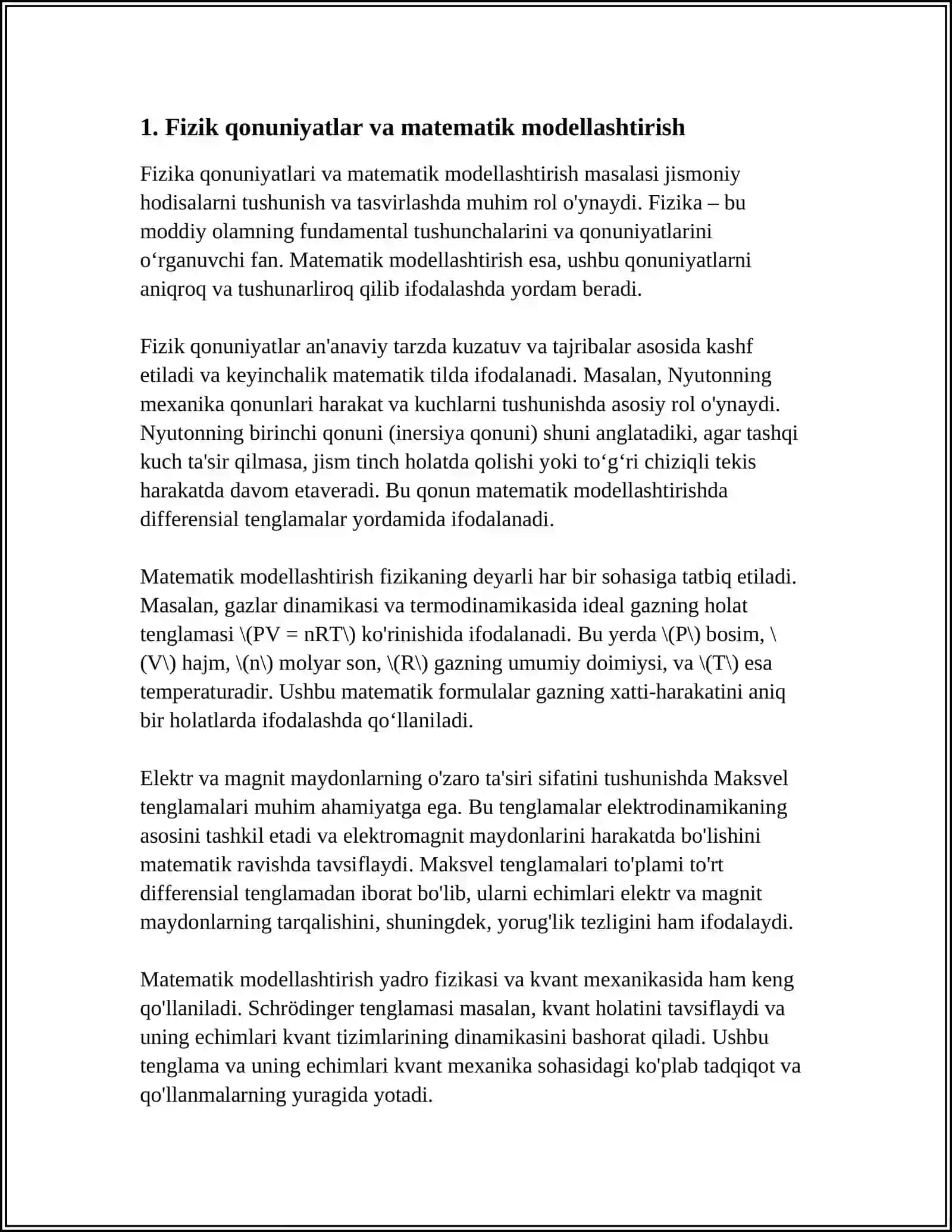 FIZIK VA MATEMATIK MODELLASHTIRISH 4