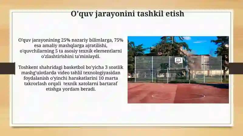 Sport o’yinlari va uni o’qitish metodikasi (basketbol) mashg‘ulotining dars ishlanmasi 4