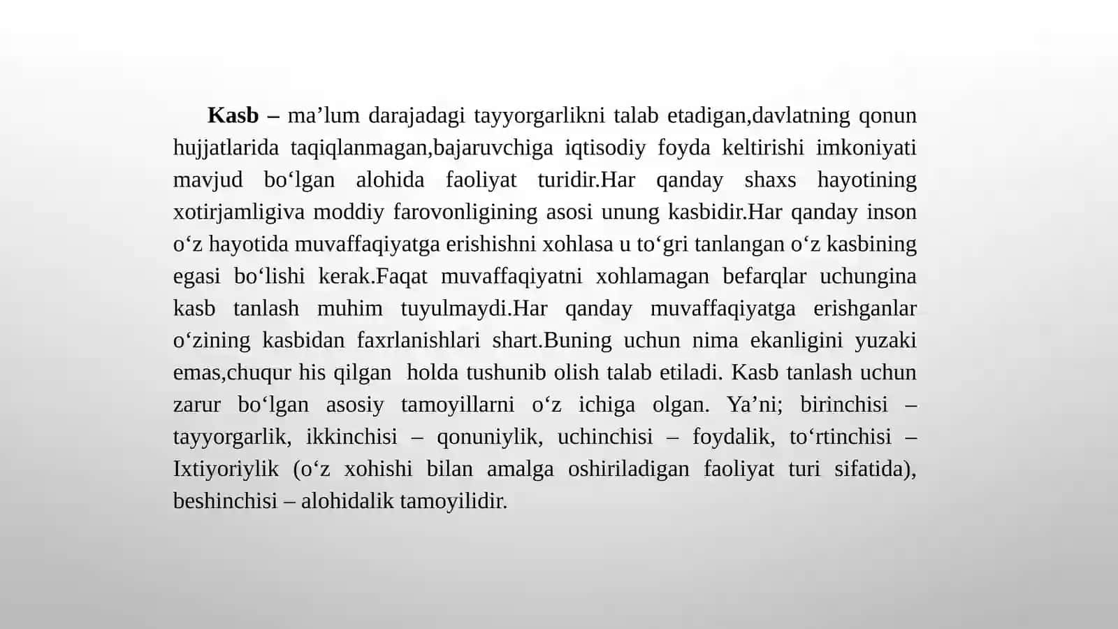 Kasbni to'g'ri tanlashning mohiyati va istiqboli 4