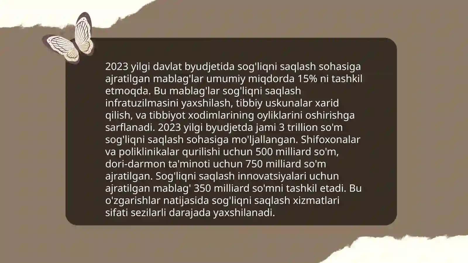 Moliyalashtirish manbalari (byudjet va byudjetdan tashqari, tibbiy sugʻurta) 4