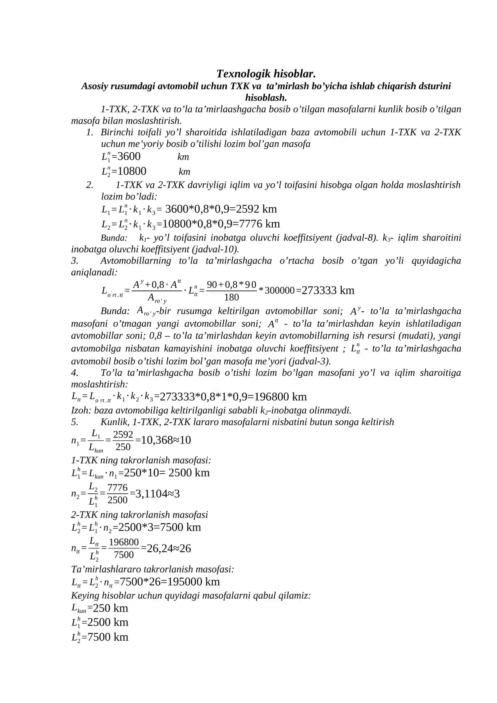 Avtomobillarning texnik ekspluatasiyasi va servis 4