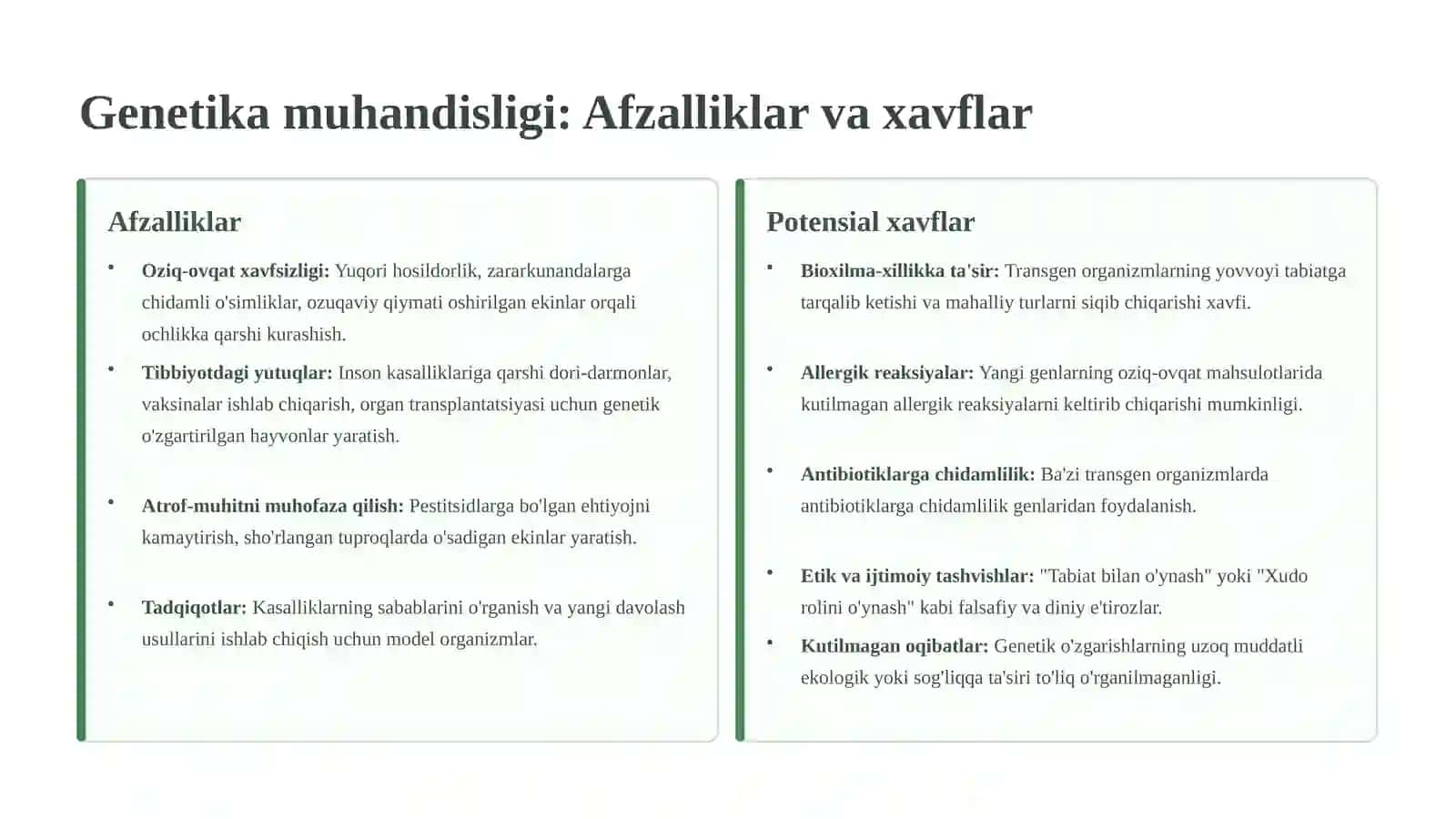 Transgeno'simlikvahayvonlarniyaratishvaulardanfoydalanishningetikjihatlari 4