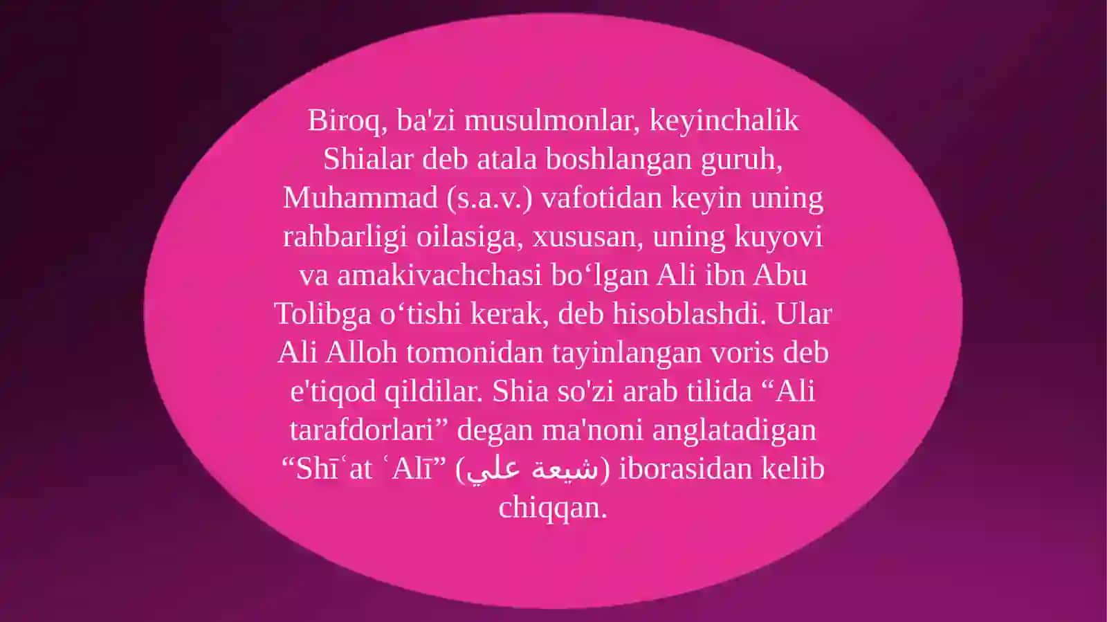 ISLOMDA SHIALIK OQIMINING VUJUDGA KELISHI TARIXI, TA’LIMOTI VA YO’NALISHLARI 4