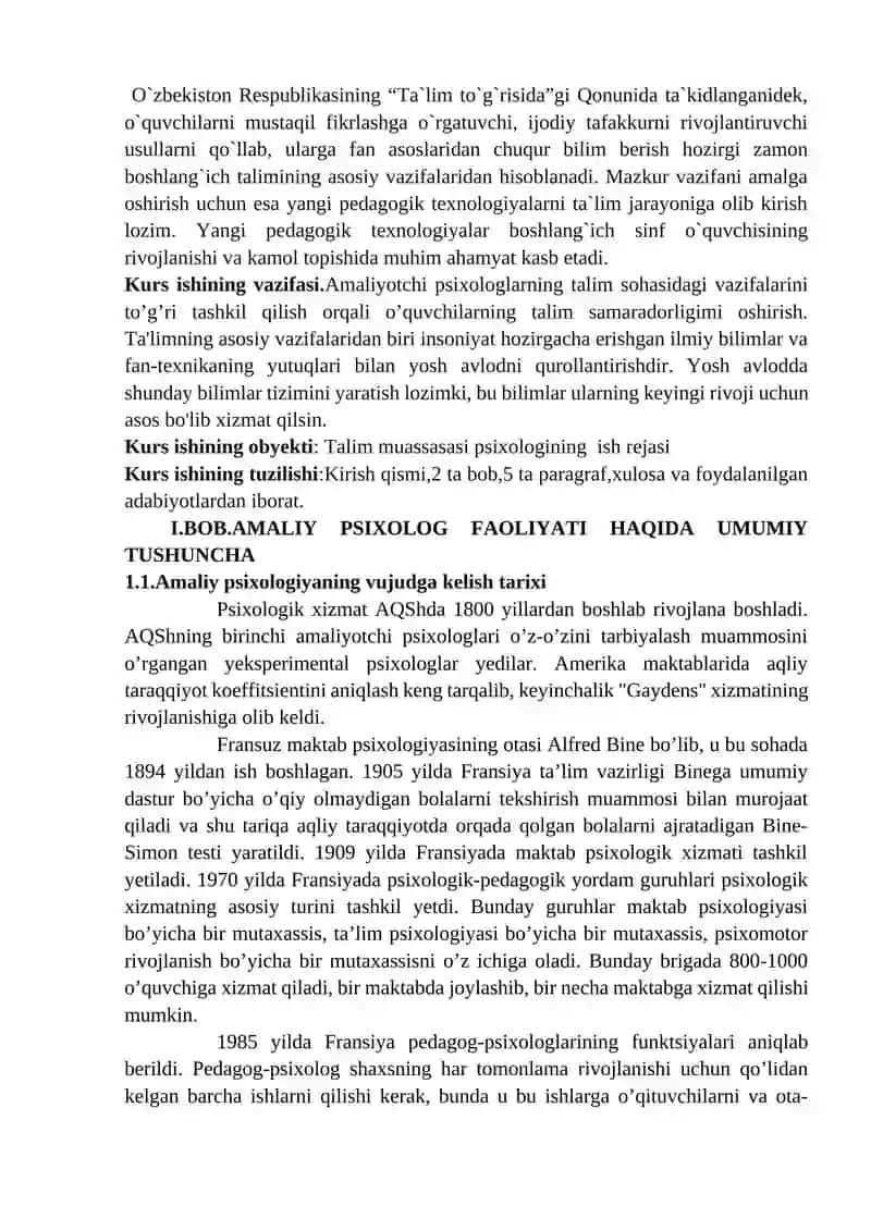 Amaliy psixolog faoliyatida rejalashtirish va uning turlari 4