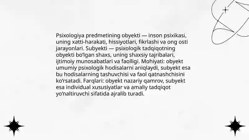 Psixologiya fanining predmeti va rivojlanish tarixi 4