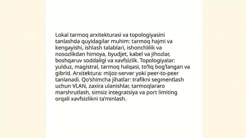 Qurulishda lokal tarmoqni tashkil etish 4