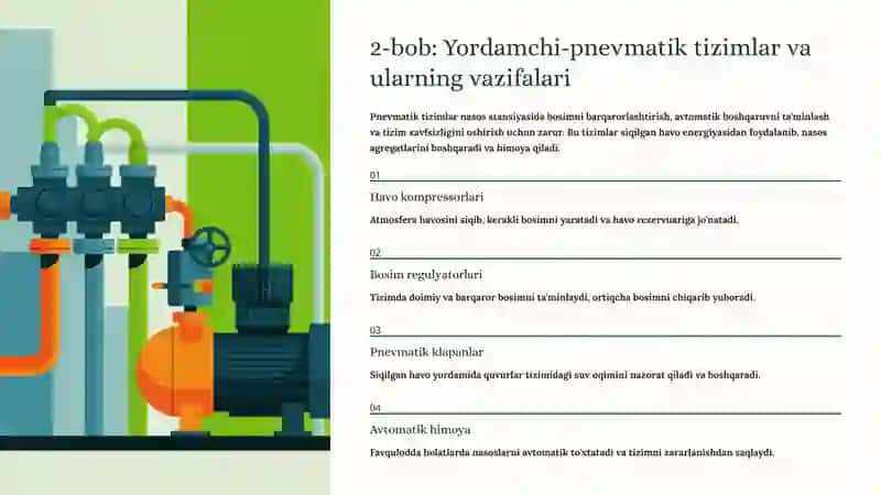 Nasos stansiyasining yordamchi-yog' bilan ta'minlash va xavfsizlik tizimlari 4