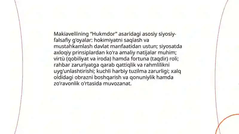 Makiavellining “Hukmdor” asari 4