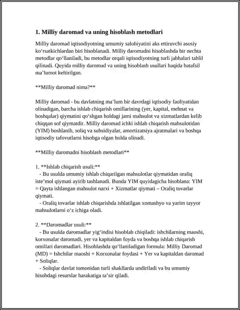 MILLIY IQTISODIYOT VA UNING MAKROIQTISODIY O'LCHAMLARI 4