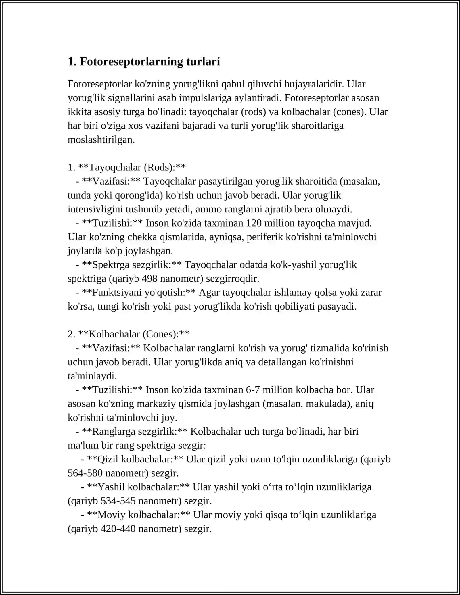 FOTORETSEPTORLARNING MARFOLOGIK ASOSLARI 4