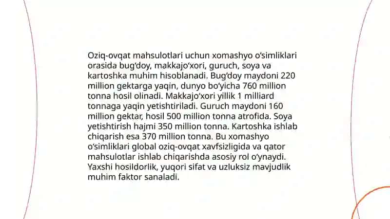 Xomashyo o'simliklari va ulardan oqilona foydalanish 4