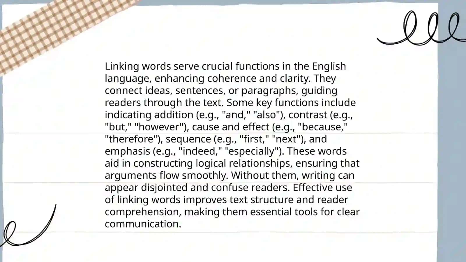 Linking words and invitation cards 4
