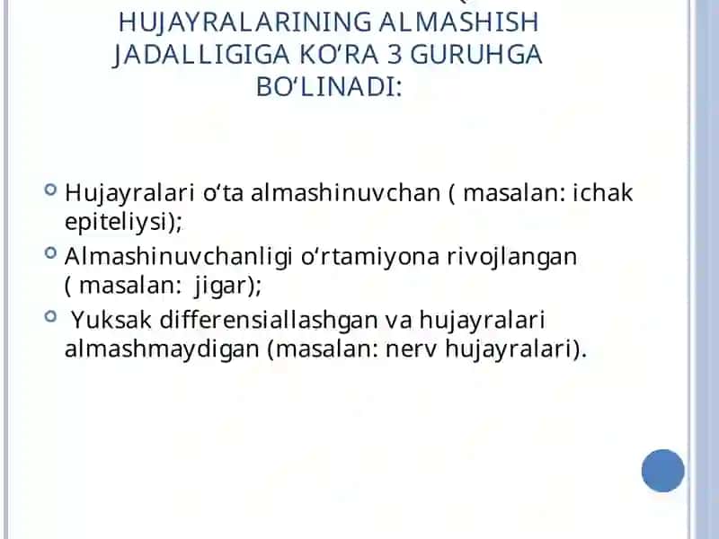 Organizmning A'zo va To'qimalari Hujayralarining Almashish Jadalligi 4