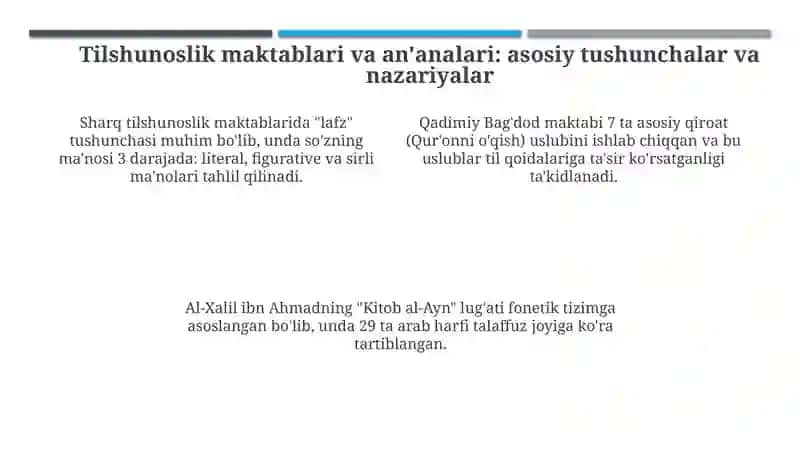 Sharq mutafakkirlarining til shakllanishiga oid qarashlari 4